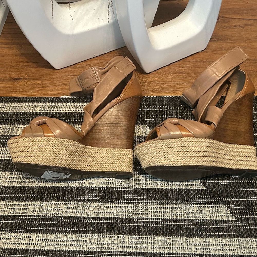 Burberry Tan Wedge Sandals - Picture 3 of 5